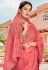 Pink net saree with blouse 1477