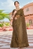 Brown net saree with blouse 1474