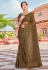 Brown net saree with blouse 1474