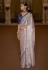 Off white organza saree with blouse 2021