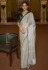 Off white organza saree with blouse 2024