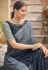 Grey chinon saree with blouse 5421