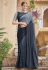 Grey chinon saree with blouse 5421