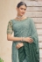 Green chinon saree with blouse 5423