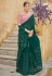 Green chinon saree with blouse 5425