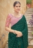 Green chinon saree with blouse 5425