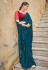 Teal chinon saree with blouse 5427