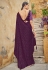 Purple chinon saree with blouse 5428