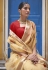 Cream organza saree with blouse 2003