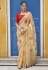 Cream organza saree with blouse 2003