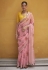 Pink organza saree with blouse 2002