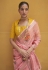 Pink organza saree with blouse 2002