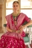 Magenta silk saree with blouse 485B