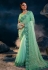 Net Saree with blouse in Sea green colour 6306