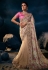 Net Saree with blouse in Beige colour 6302