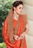 Georgette Saree with blouse in Orange colour 6454