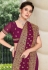 Georgette Saree with blouse in Purple colour 6458