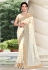 Georgette Saree with blouse in Off white colour 6453