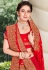 Georgette Saree with blouse in Red colour 6452
