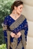 Georgette Saree with blouse in Blue colour 6456