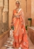 Silk Saree with blouse in Peach colour 559
