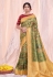 Tissue Saree with blouse in Mehndi colour 42517