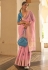 Organza Saree with blouse in Pink colour 2034