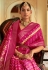 Silk Saree with blouse in Magenta colour 526