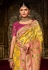 Silk Saree with blouse in Yellow colour 6402