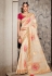 Silk Saree with blouse in Cream colour 6102