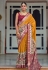 Patola silk print Saree in Mustard colour 497G