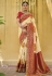 Silk Saree with blouse in Cream colour 5507