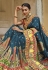 Silk Saree with blouse in Teal colour 5511