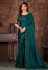 Satin silk Saree with blouse in Teal colour 6580