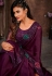 Satin silk Saree with blouse in Wine colour 6579