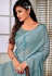 Organza Saree with blouse in Sky blue colour 6577