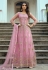 Pink net abaya style anarkali suit 1001