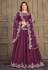 Purple art silk long anarkali suit 10062