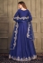 Blue art silk abaya style anarkali suit 10063