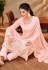 Pink viscose georgette pant style suit 10112