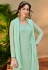 Sea green viscose georgette pant style suit 10115