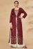 Maroon georgette readymade jacket style suit 27005