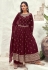 Maroon georgette palazzo suit 9357