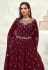 Maroon georgette palazzo suit 9357