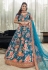 Art silk floral lehenga choli in Teal colour 7515