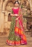 Silk readymade a line lehenga choli in Green colour 8008