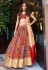 Satin silk circular lehenga choli in Orange colour 705