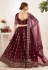 Faux georgette circular lehenga choli in Maroon colour 3009