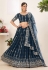 Faux georgette circular lehenga choli in Navy blue colour 3008