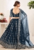 Faux georgette circular lehenga choli in Navy blue colour 3008